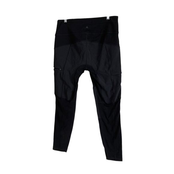 Prana Black Stretch Mid Rise Zip Pocket Athletic Workout Gym Leggings Size XL - Picture 4 of 16